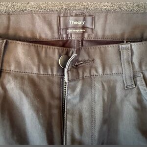 Theory-Haydin Straight Slim Fit Charcoal Trousers for Men